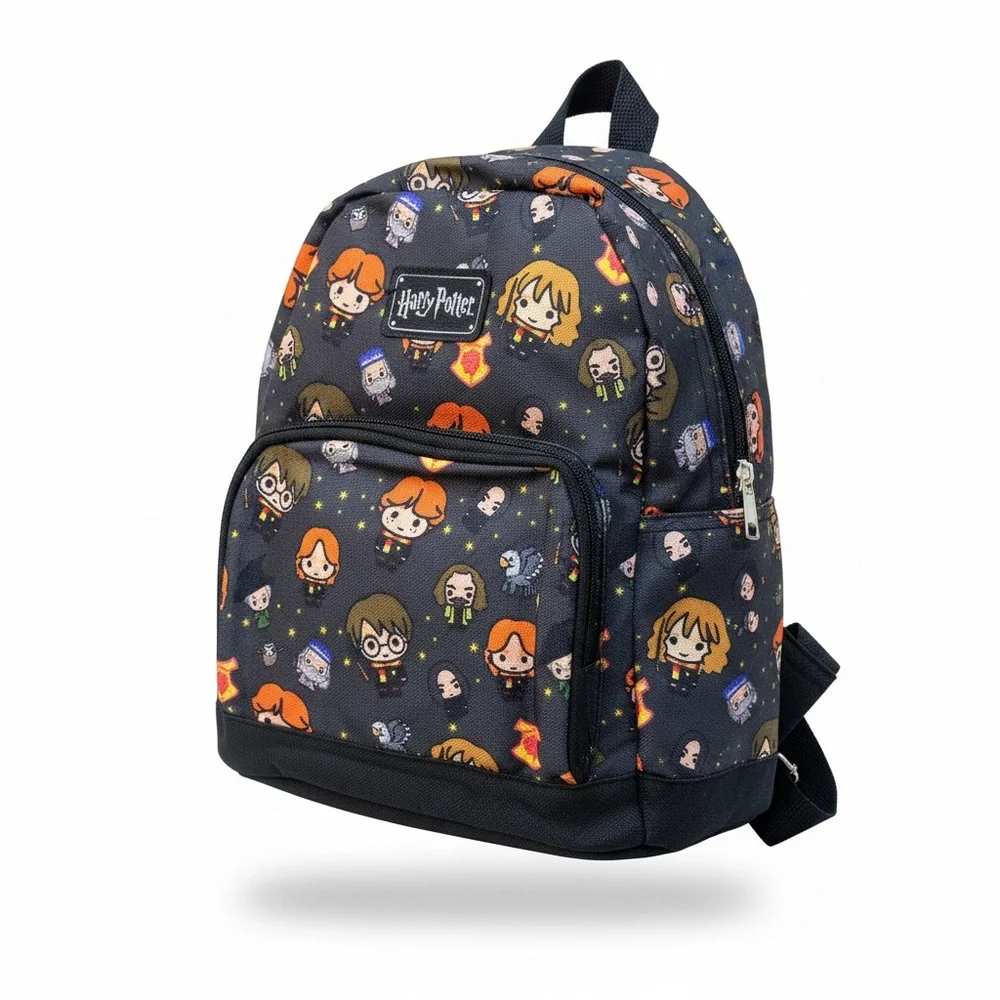 harry potter chibi character print mini backpack Hogwarts Characters & Icons All Over White The Hogwart Express Loungefly Harry Potter Chibi Characters